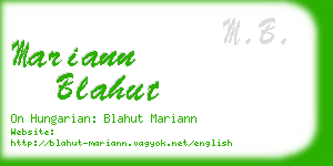 mariann blahut business card